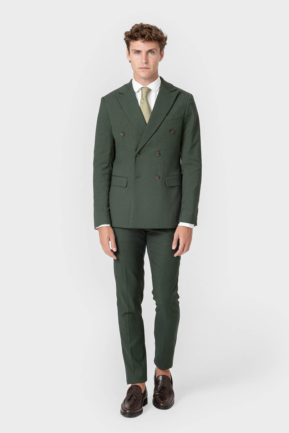 Men’s green double-breasted blazer — image 4