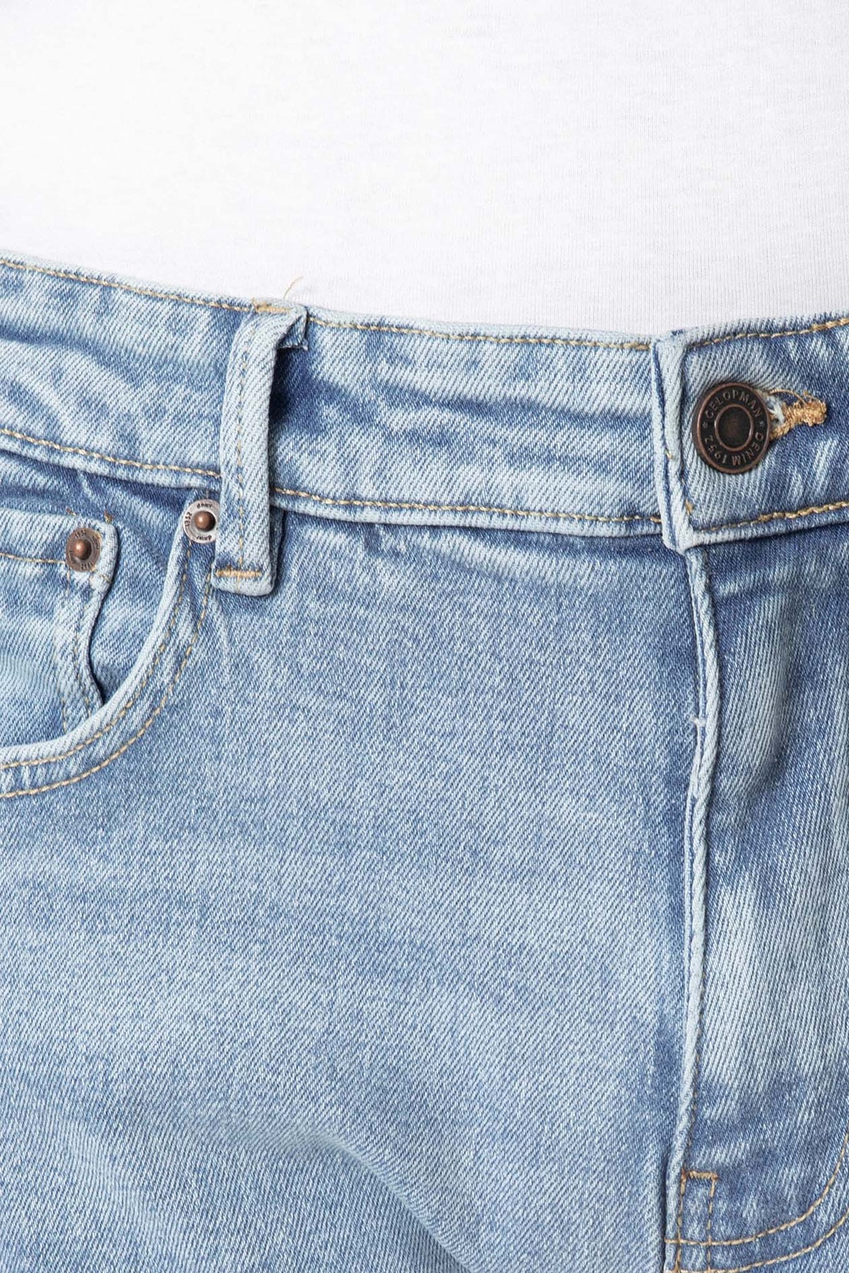 Jean regular avec surpiqûres camel — image 3