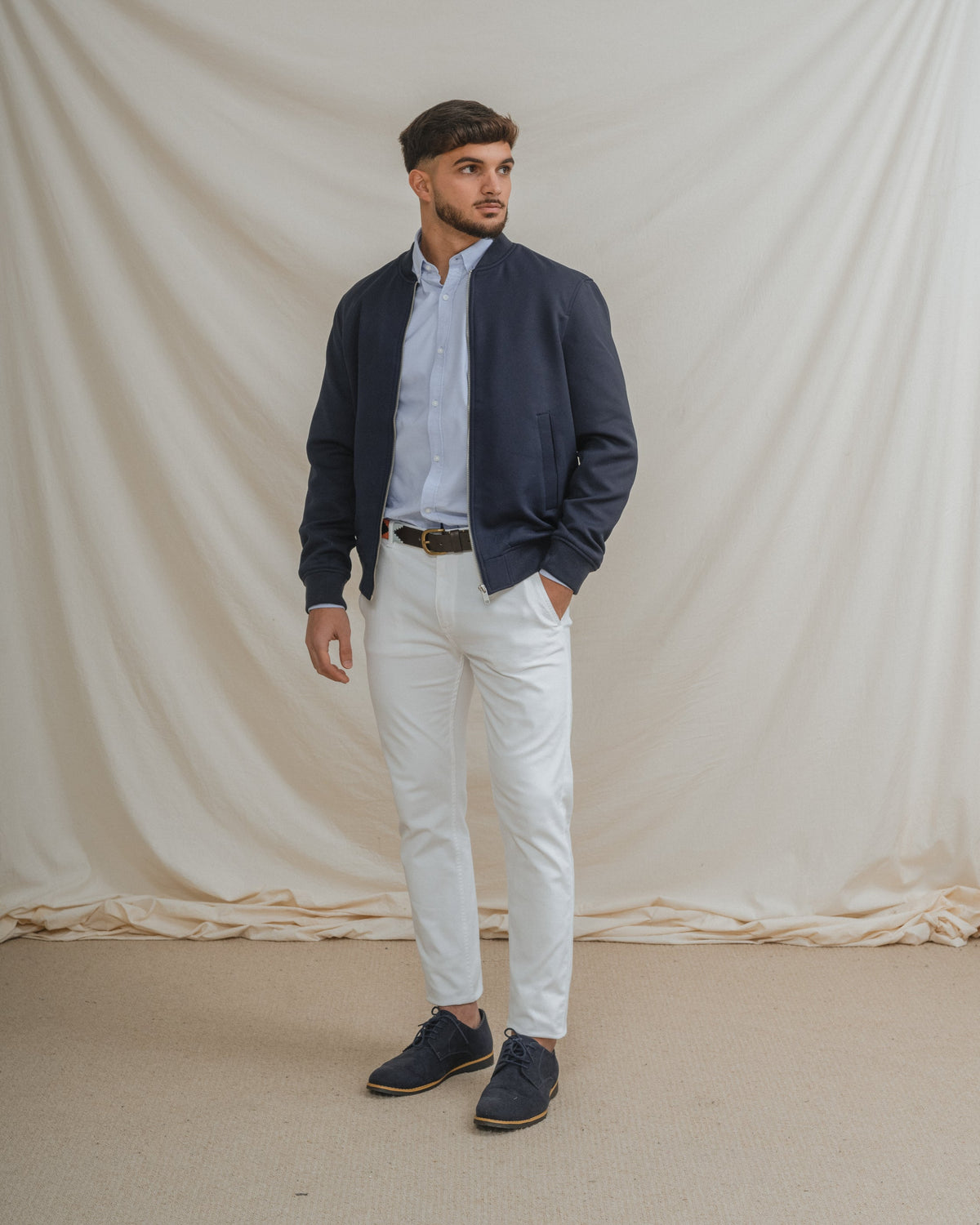 CAMISA OXFORD CELESTE