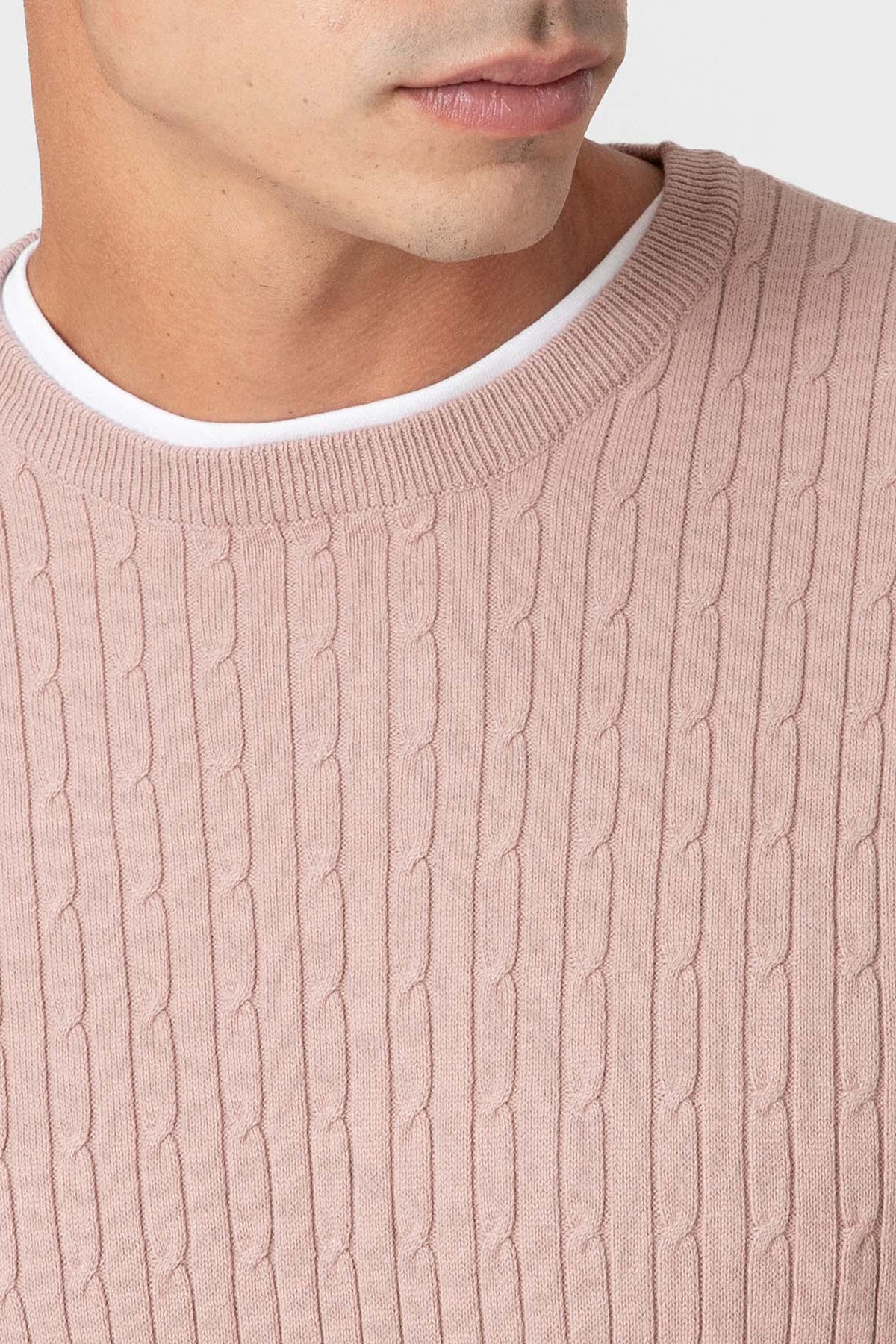 Rosa Baumwollpullover mit Noppenstruktur — Bild 2