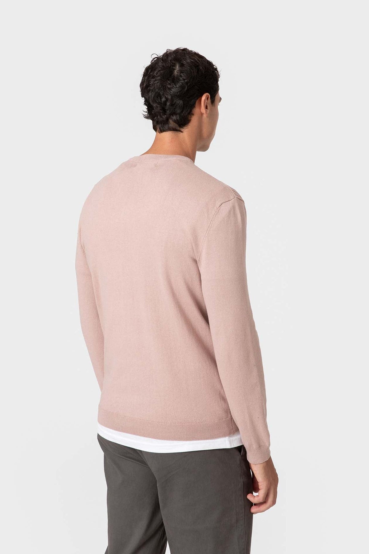 Rosa Baumwollpullover mit Noppenstruktur — Bild 4