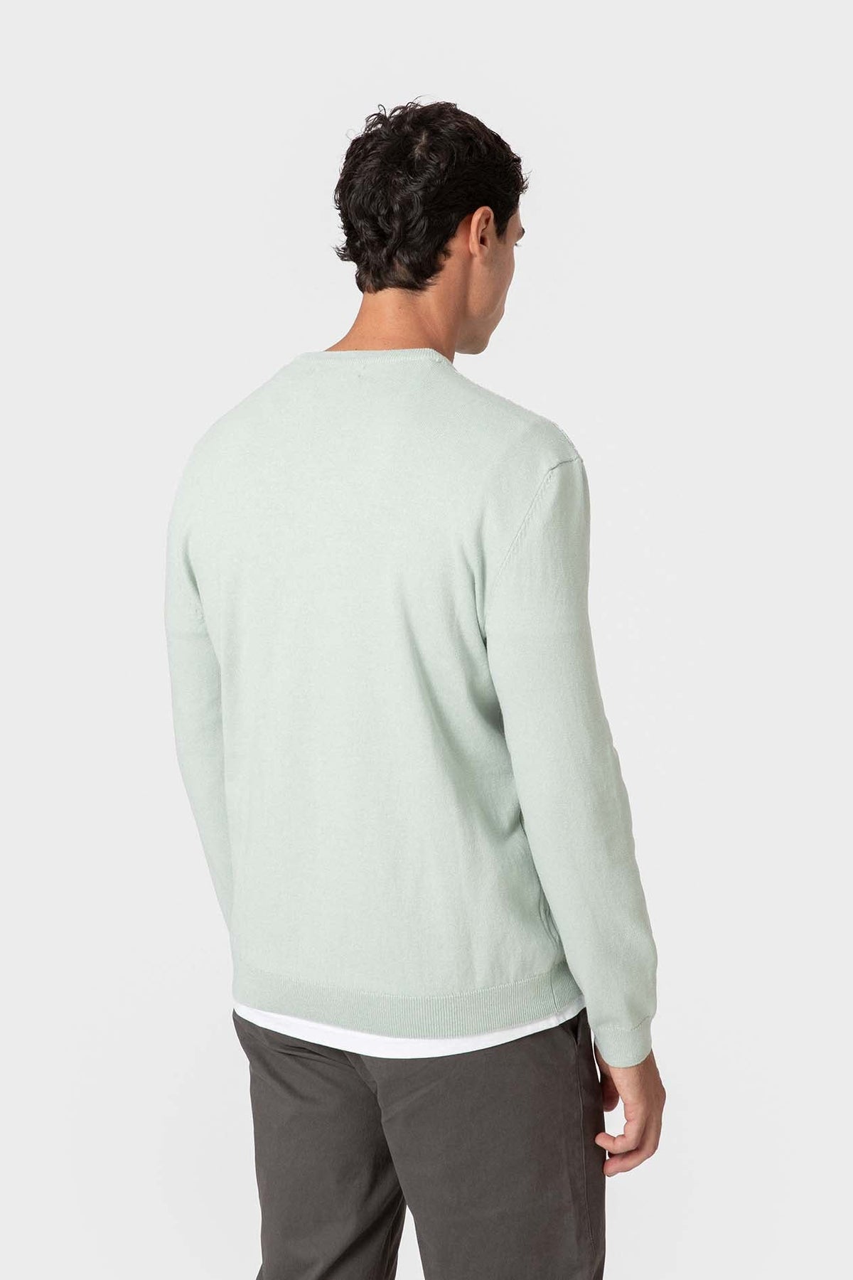 Jersey de algodón verde claro con textura de nudos de Celopman, imagen 4