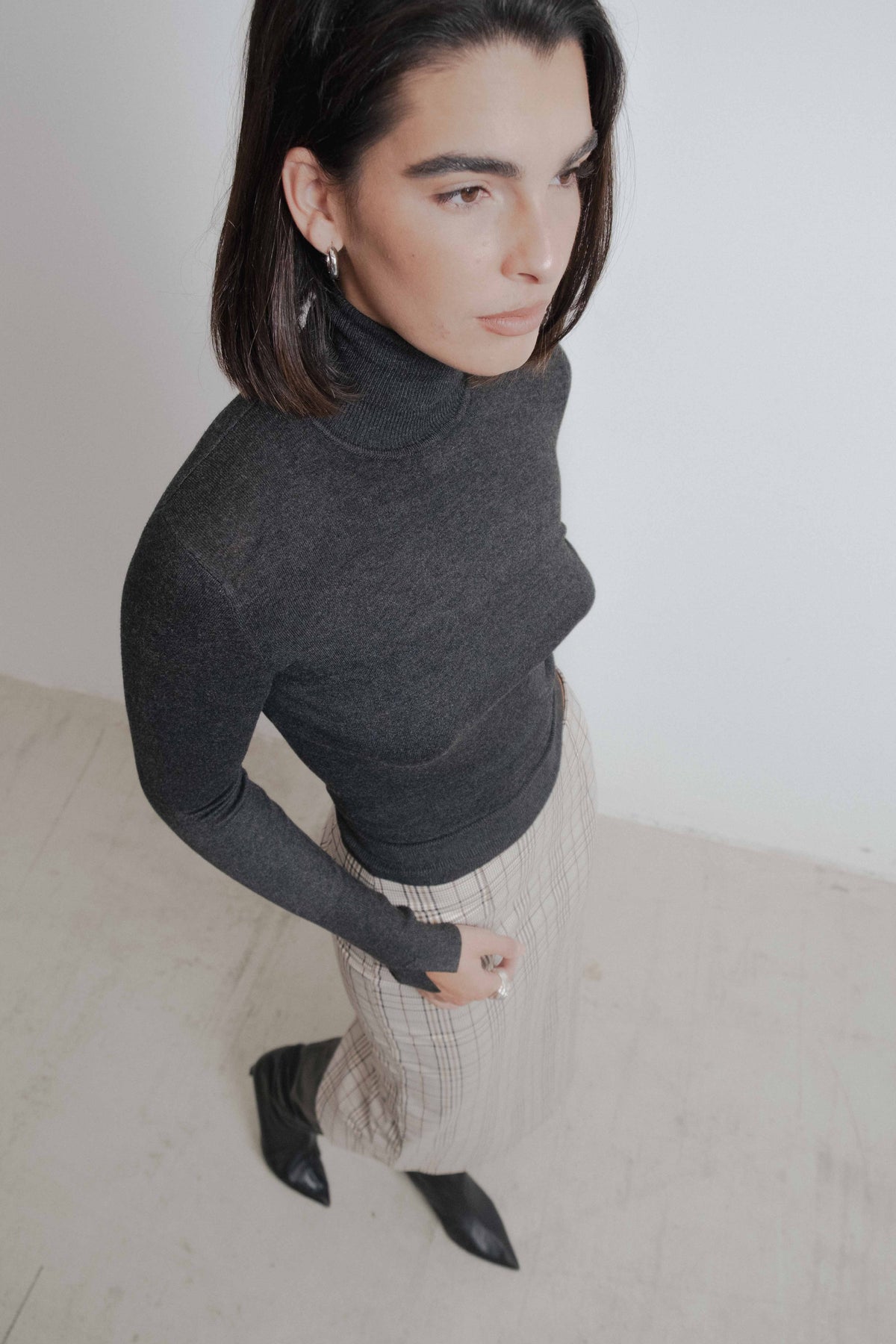 FALDA MIDI CUADROS