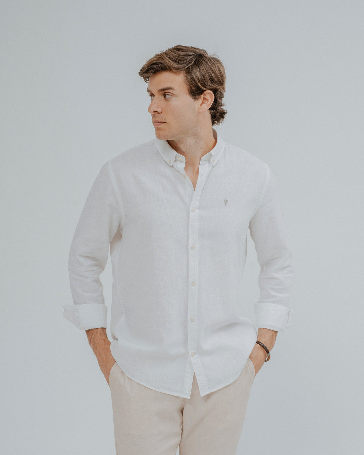Camisa lino blanca · vista 1