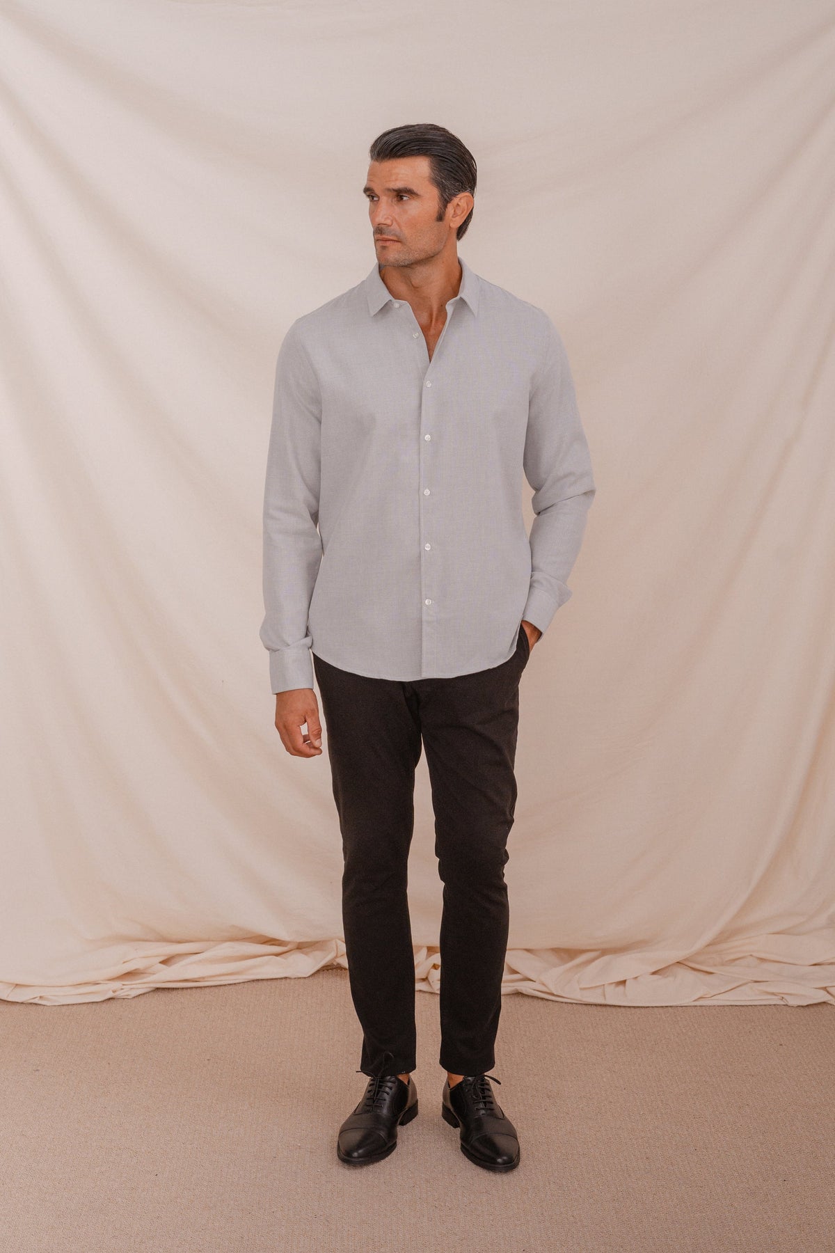 Camisa vestir verde con estructura · vista 6