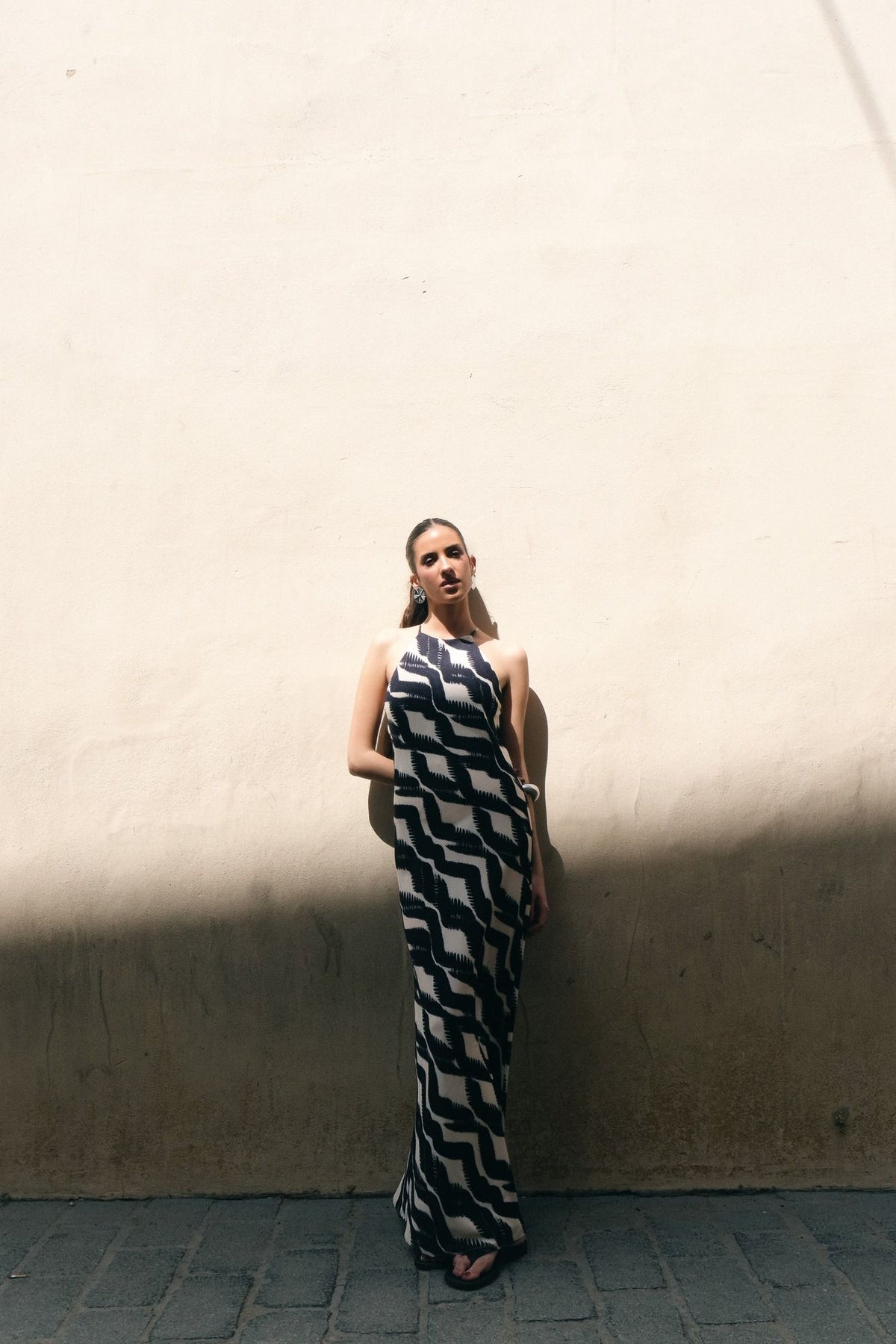 VESTIDO MIDI HALTER ESTAMPADO