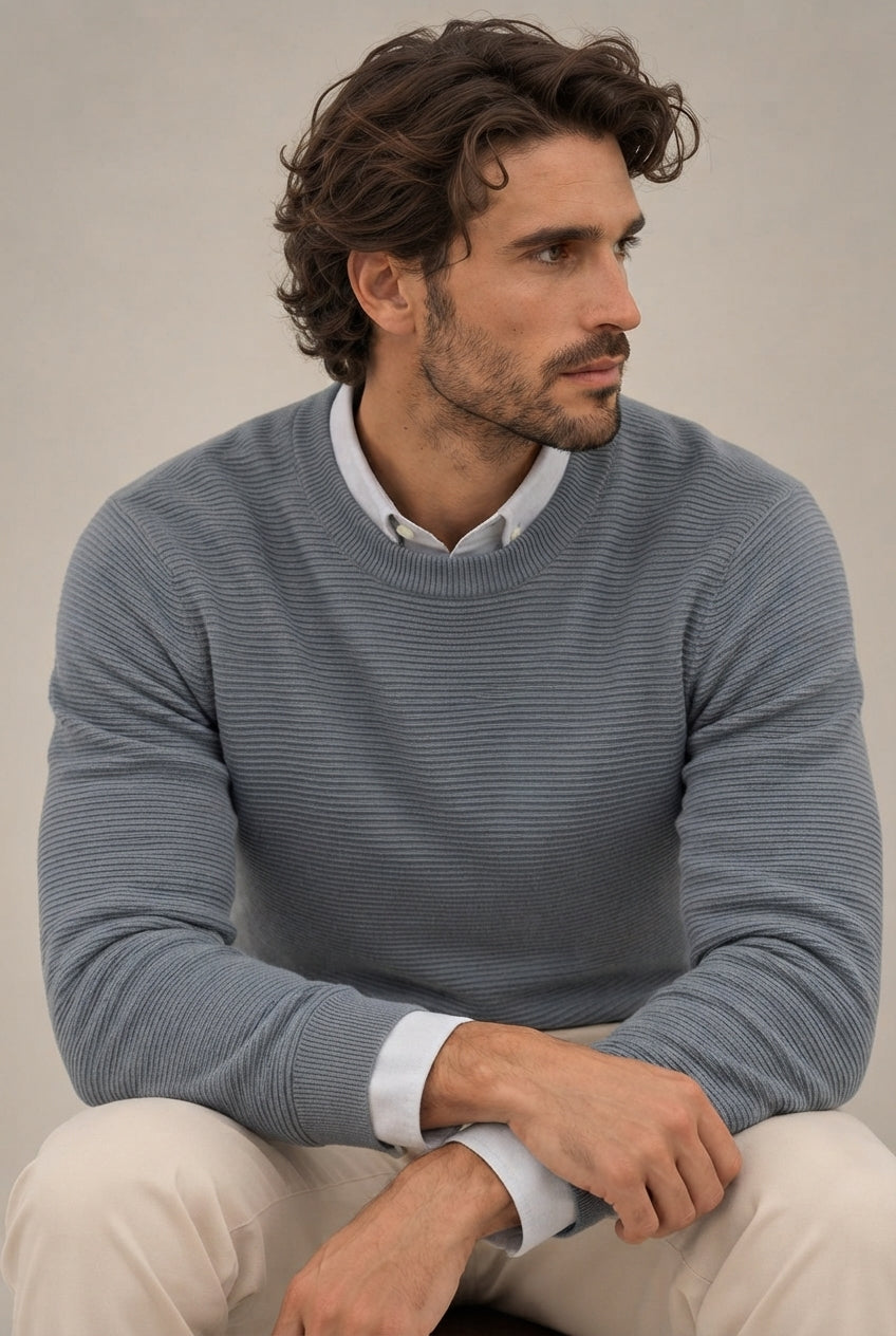 Jersey básico ottoman marino · vista 1