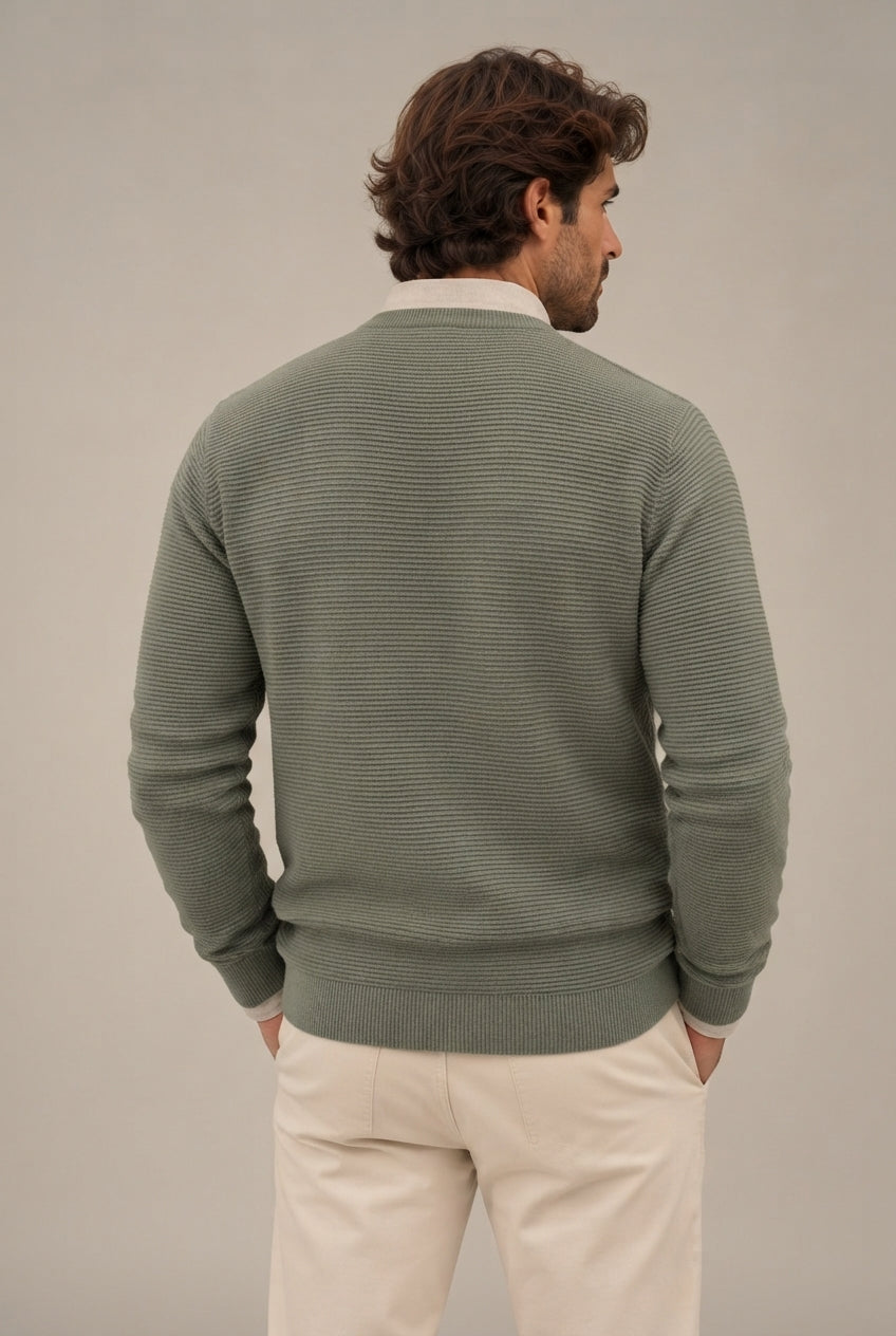 Jersey básico ottoman verde · vista 2