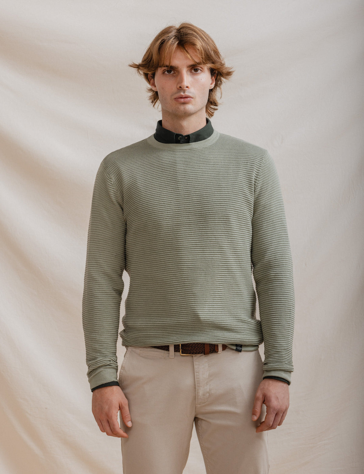 Jersey básico ottoman verde · vista 4