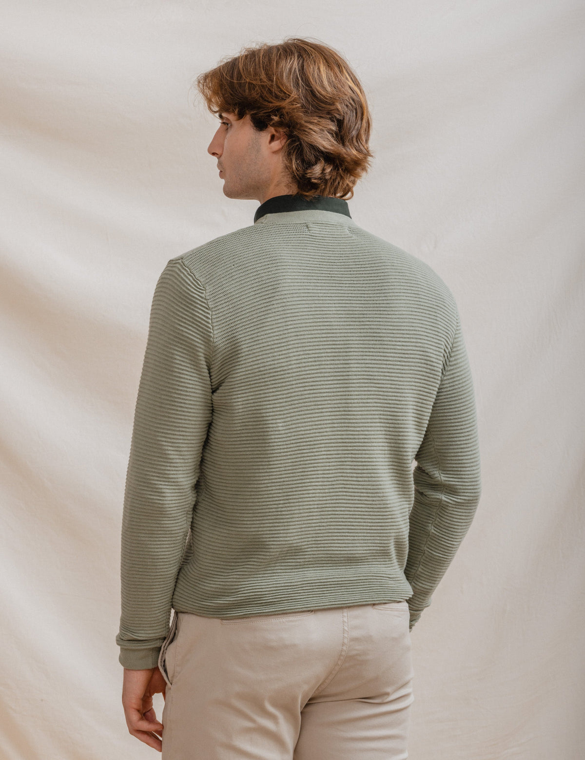 Jersey básico ottoman verde · vista 8