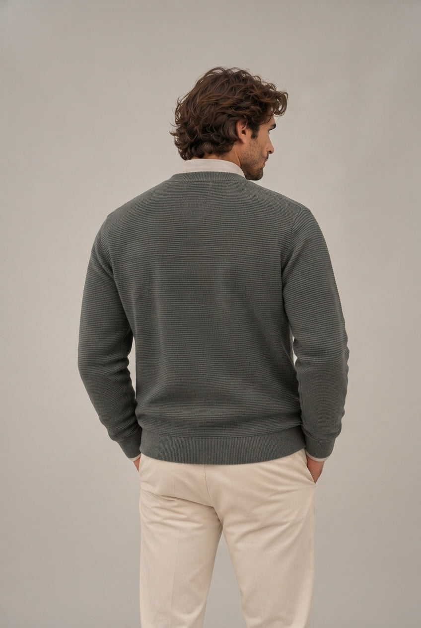 Jersey básico ottoman verde · vista 2
