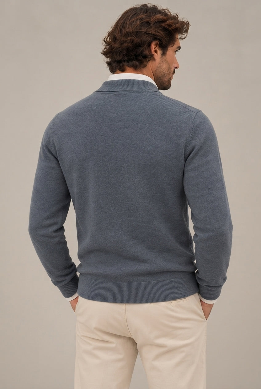 Jersey polo nudos celeste · vista 2