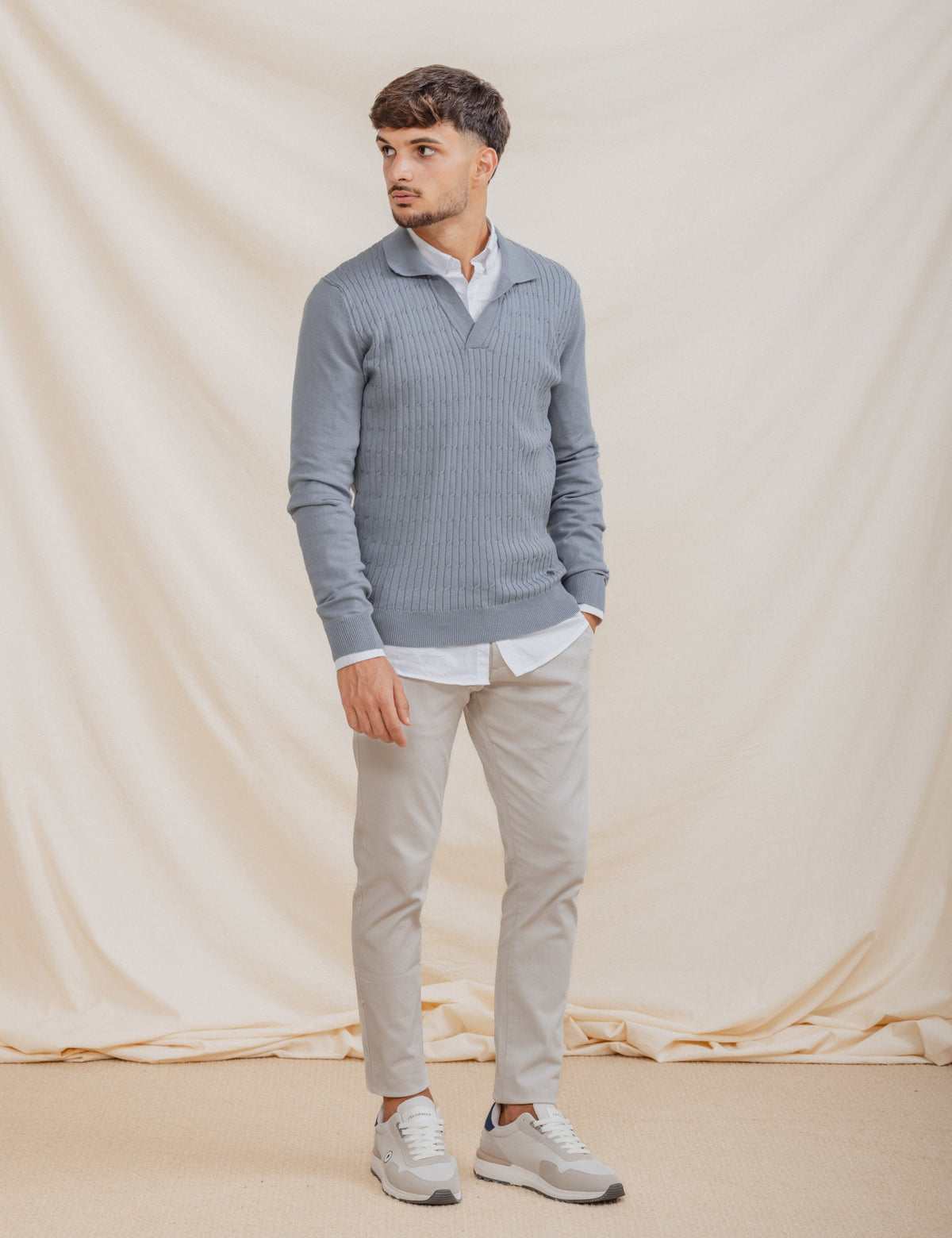 Jersey polo nudos celeste · vista 7