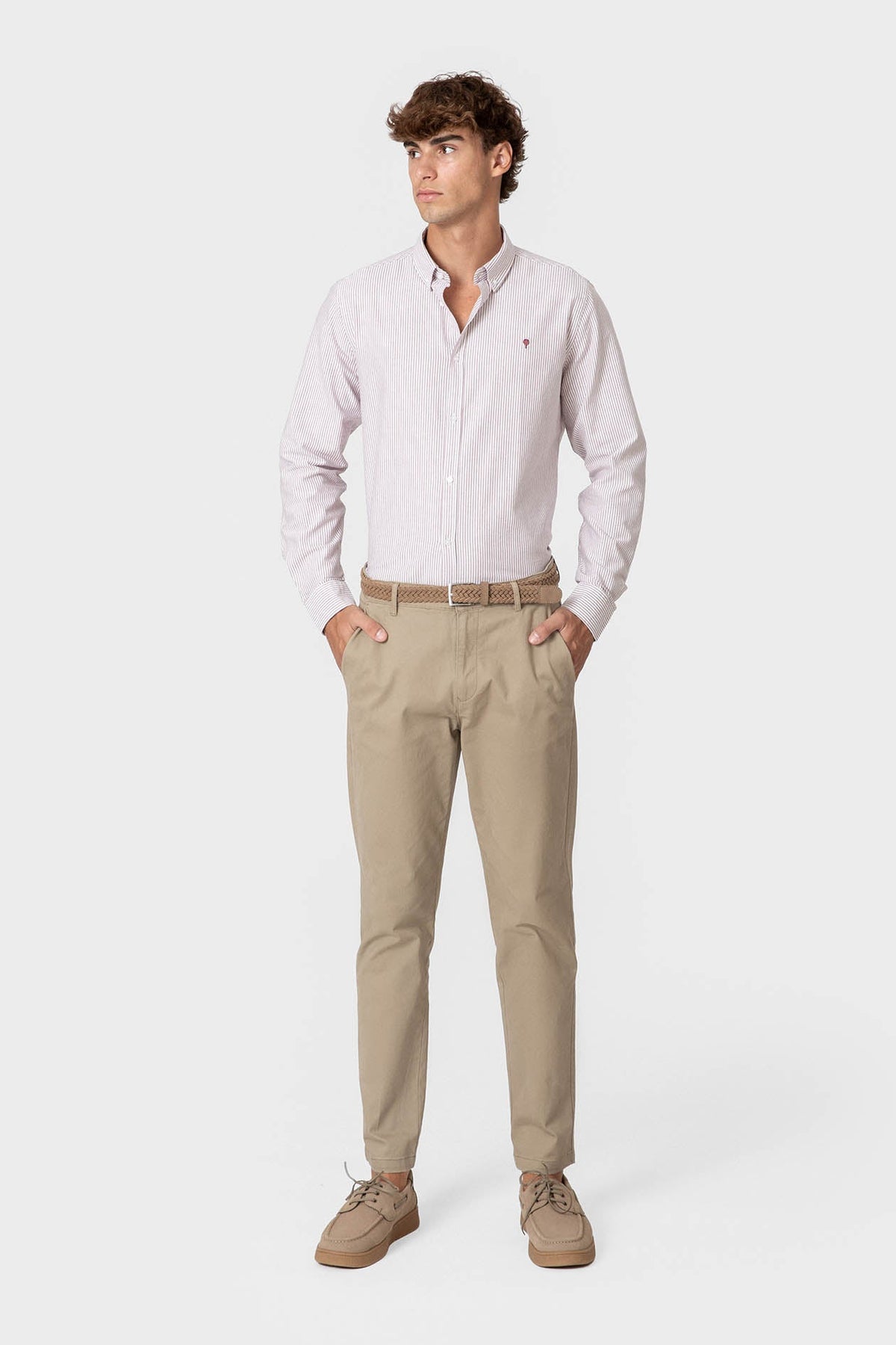 Camisa Oxford de rayas tinto de hombre · vista 3