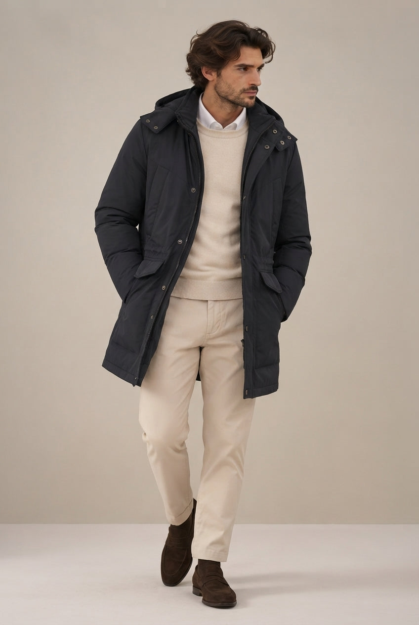 Parka azul capucha · vista 3