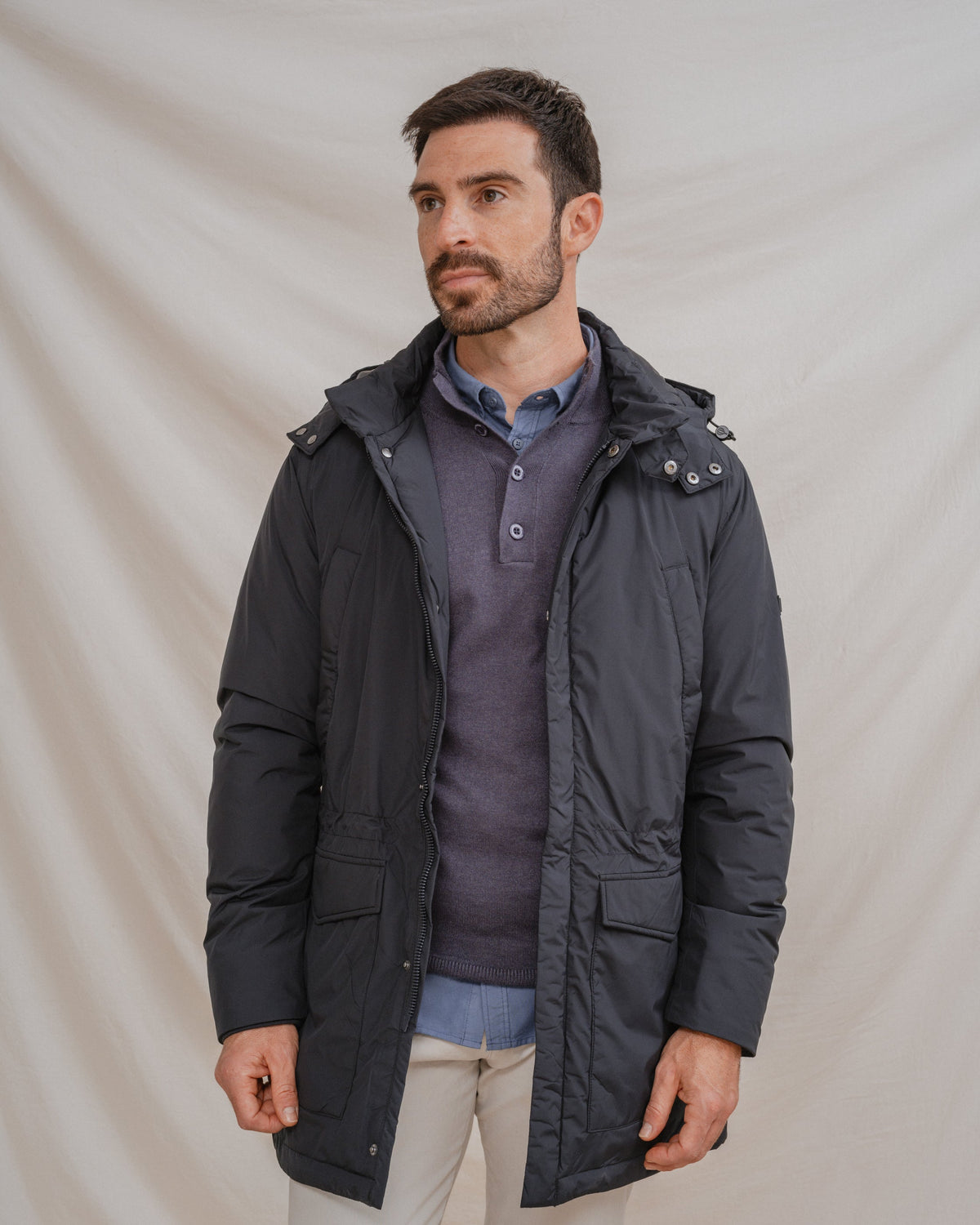 Parka azul capucha · vista 4