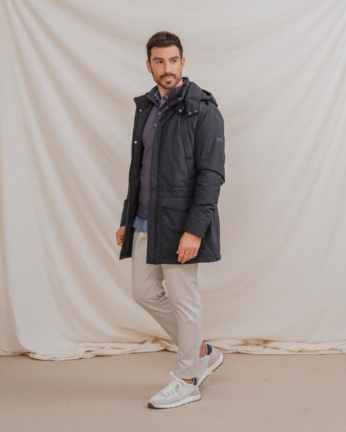 Parka azul capucha · vista 6