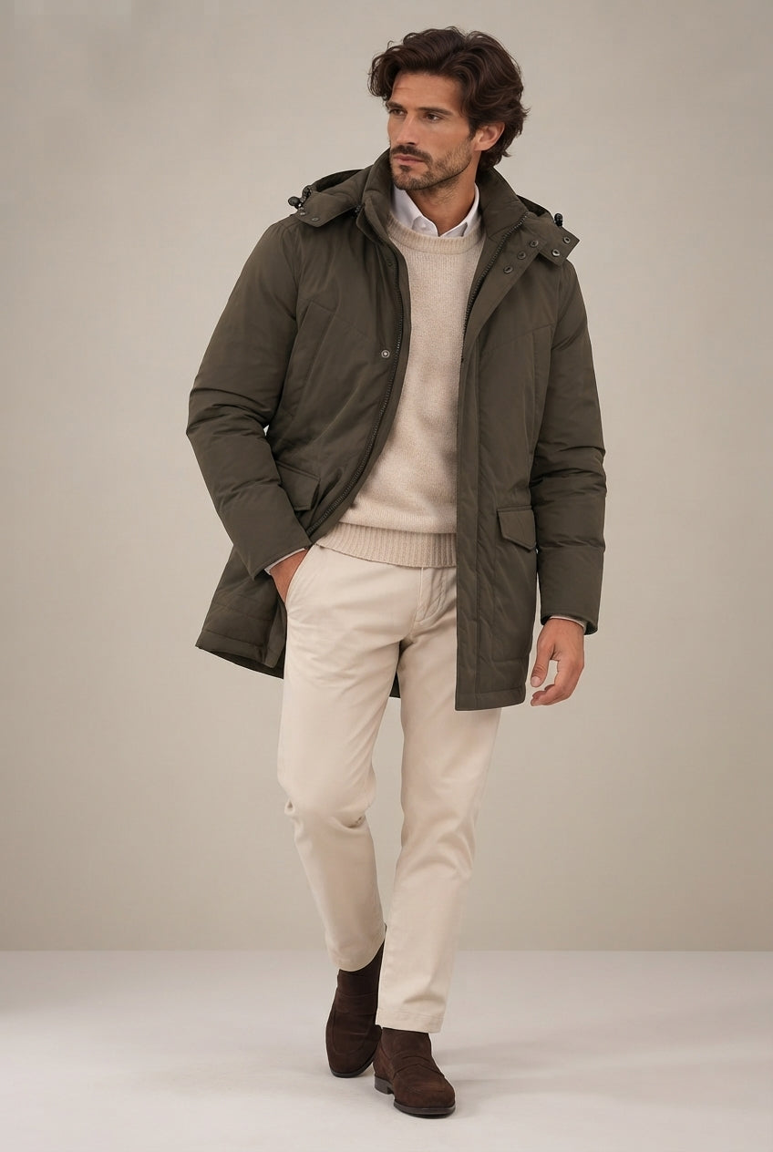 Parka con capucha verde · vista 4