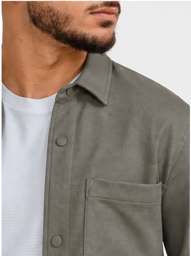 Overshirt da uomo in maglia verde — immagine 3