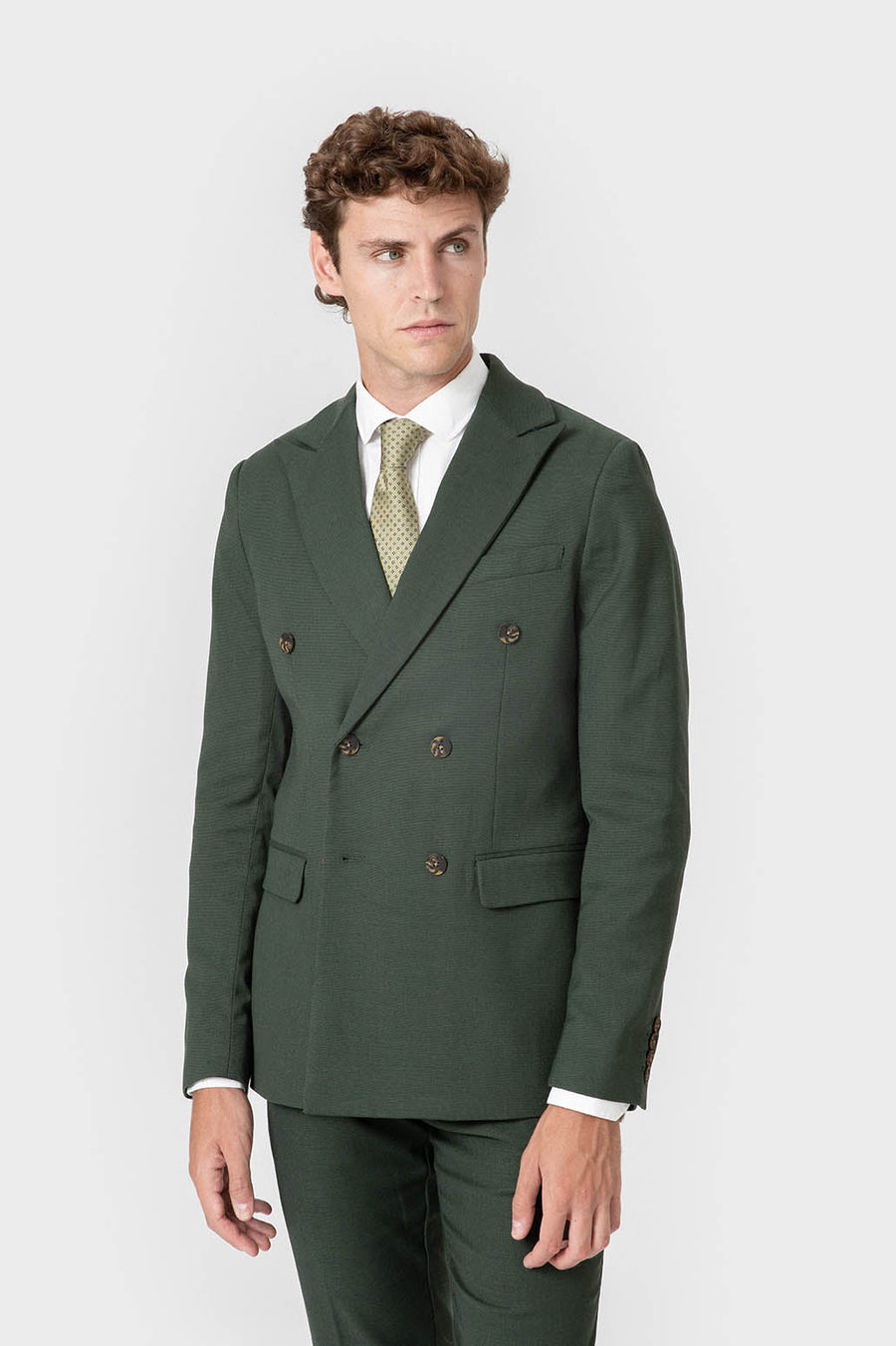 Men’s green double-breasted blazer — image 1