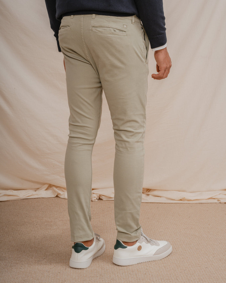 GREEN SKINNY CHINO PANTS