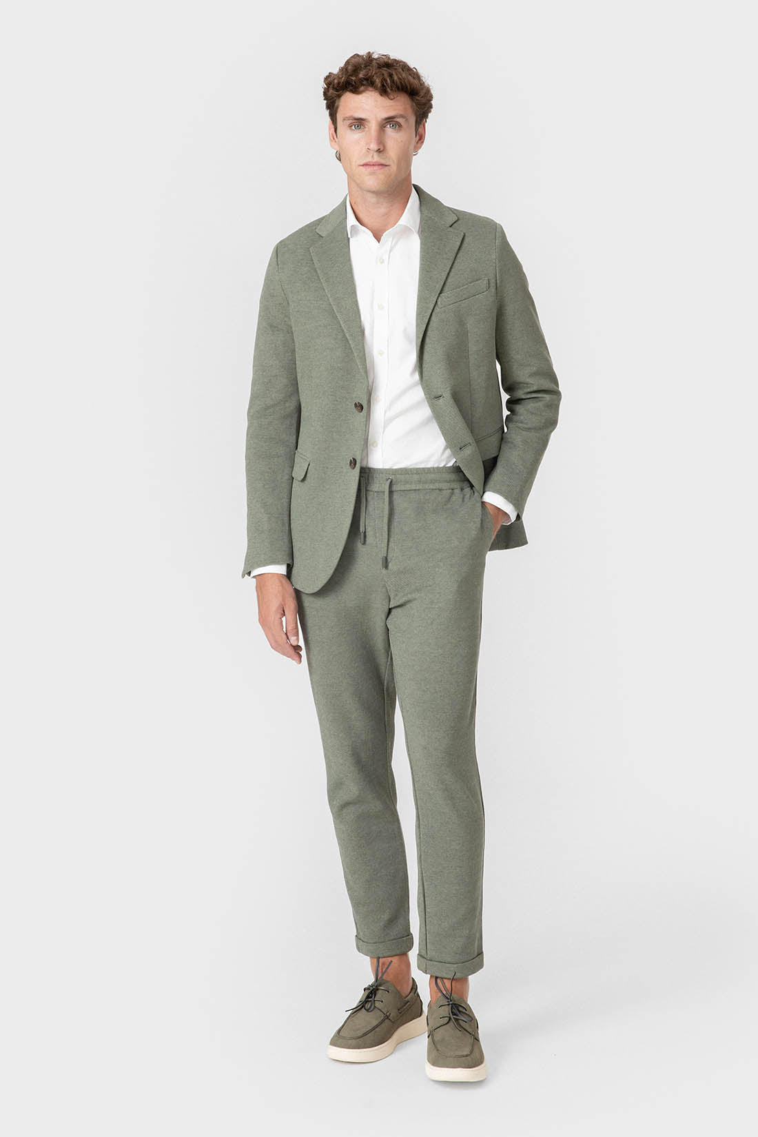 PANTALÓN TRAJE PUNTO VERDE