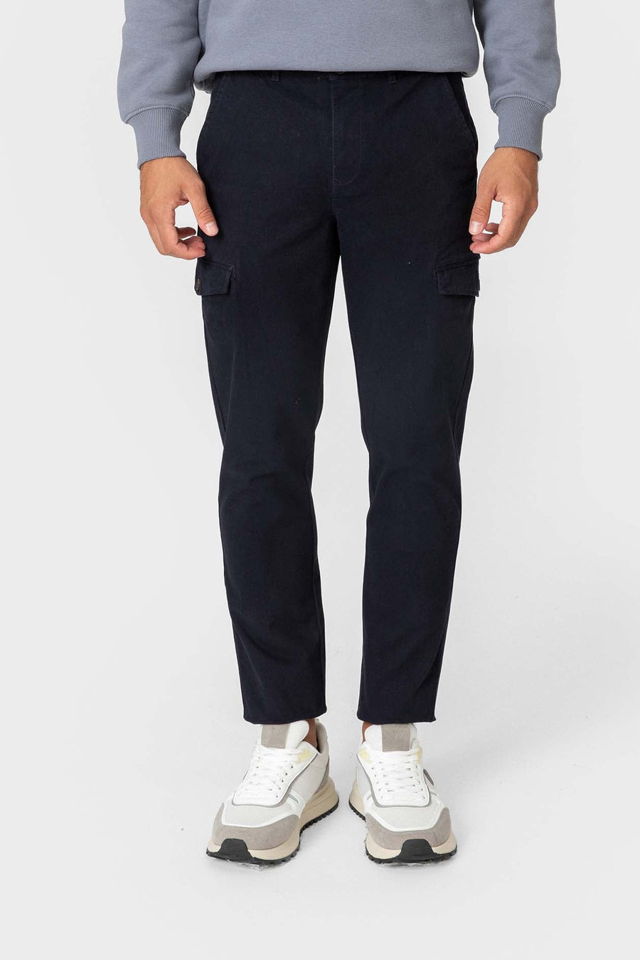 Pantalon chino cargo bleu — image 1