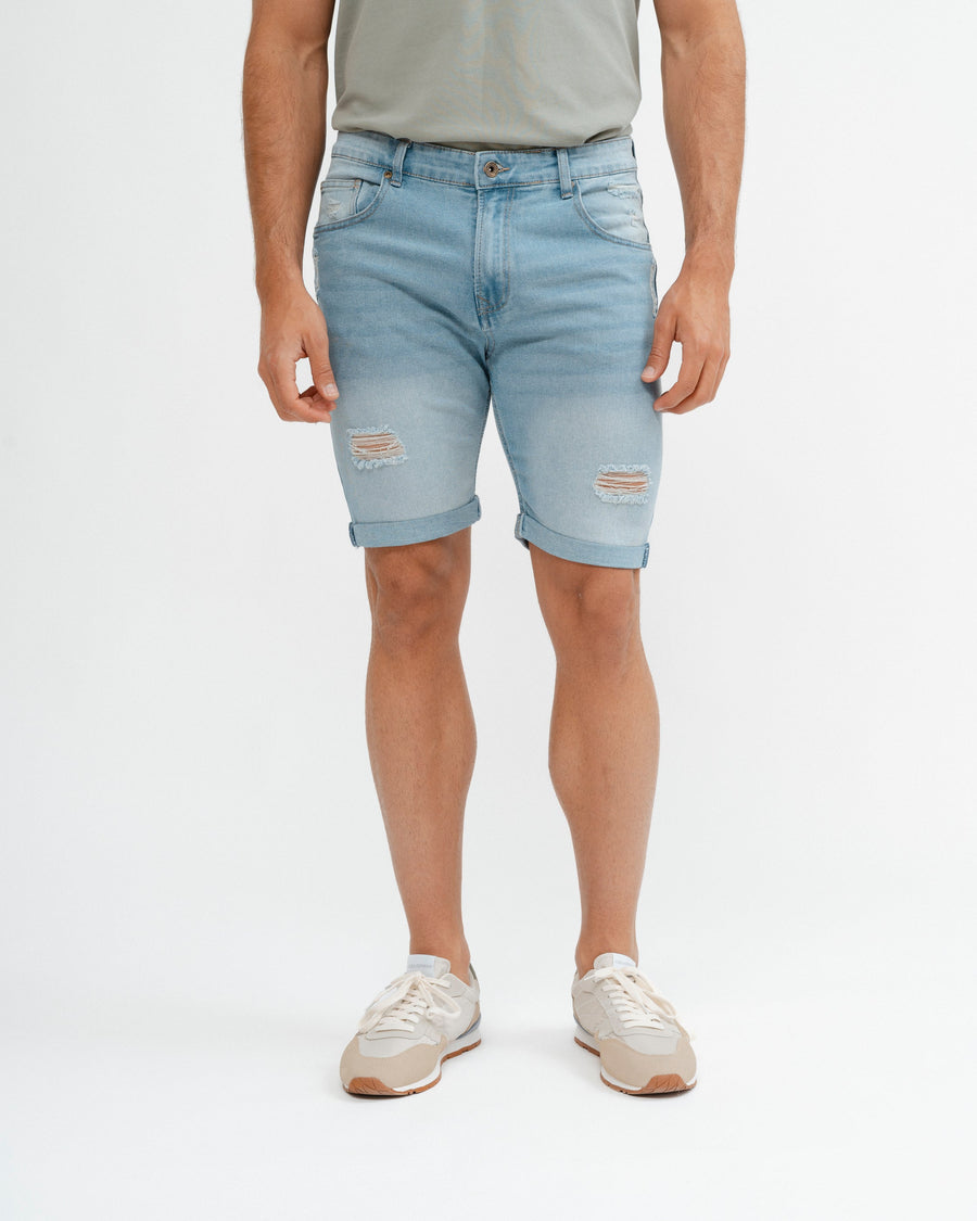 BERMUDA 5 BOLSILLOS DENIM ROTOS
