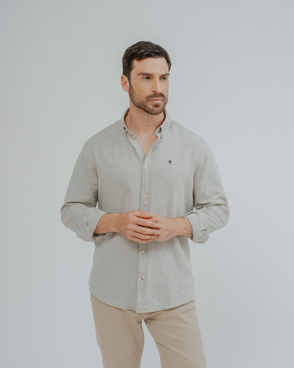 camisa lino verde — vista principal