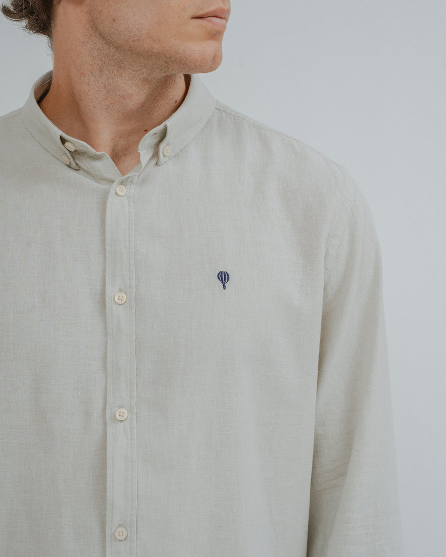 camisa lino verde — imagen 2