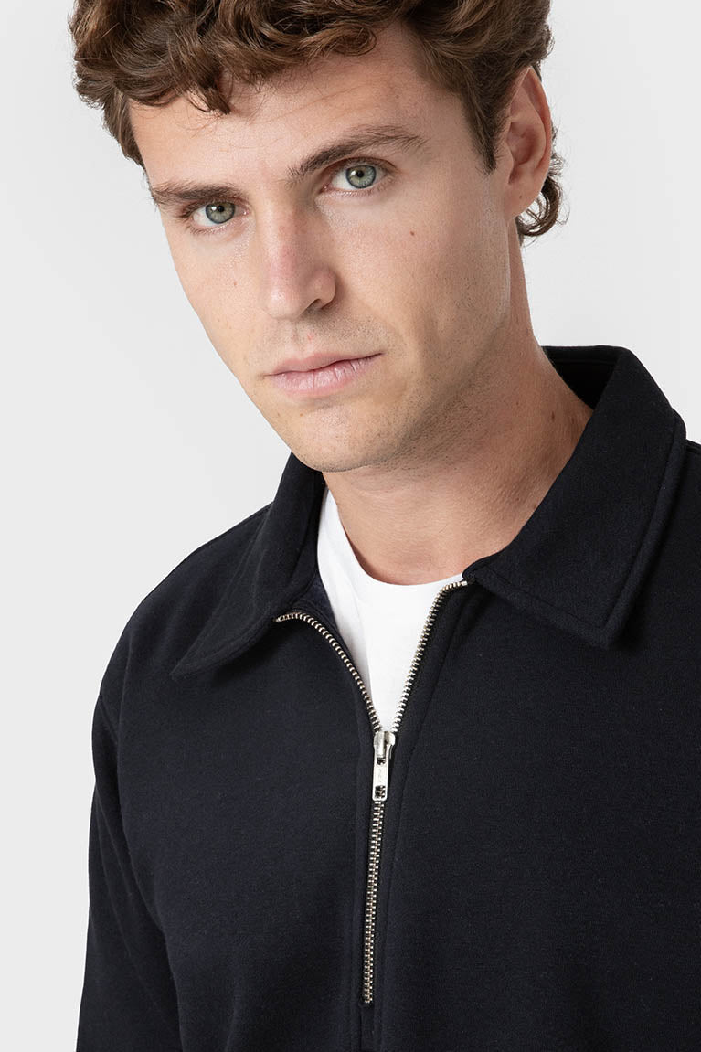 sudadera básica cremallera marino — imagen 2