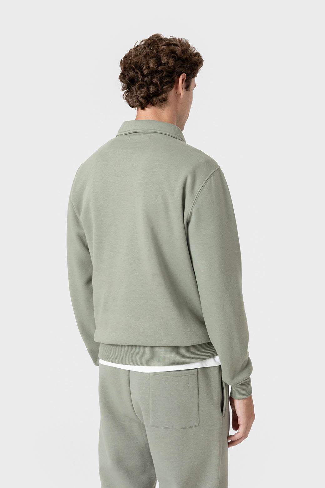 sudadera básica cremallera verde — imagen 4