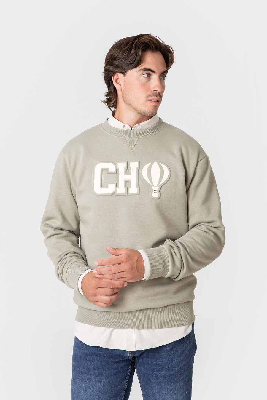 Sweat-shirt homme avec globe et lettrage contrastant — image 2