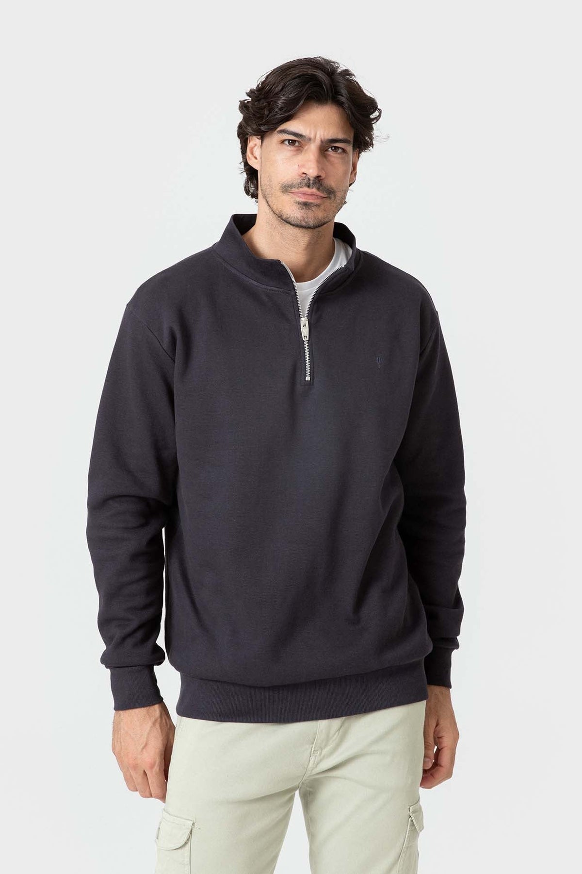 SUDADERA CREMALLERA MARINO