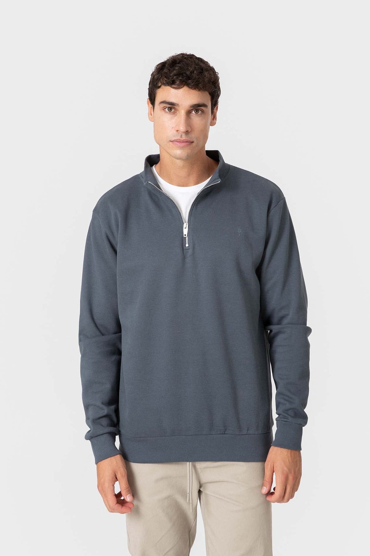 SUDADERA CREMALLERA AZUL