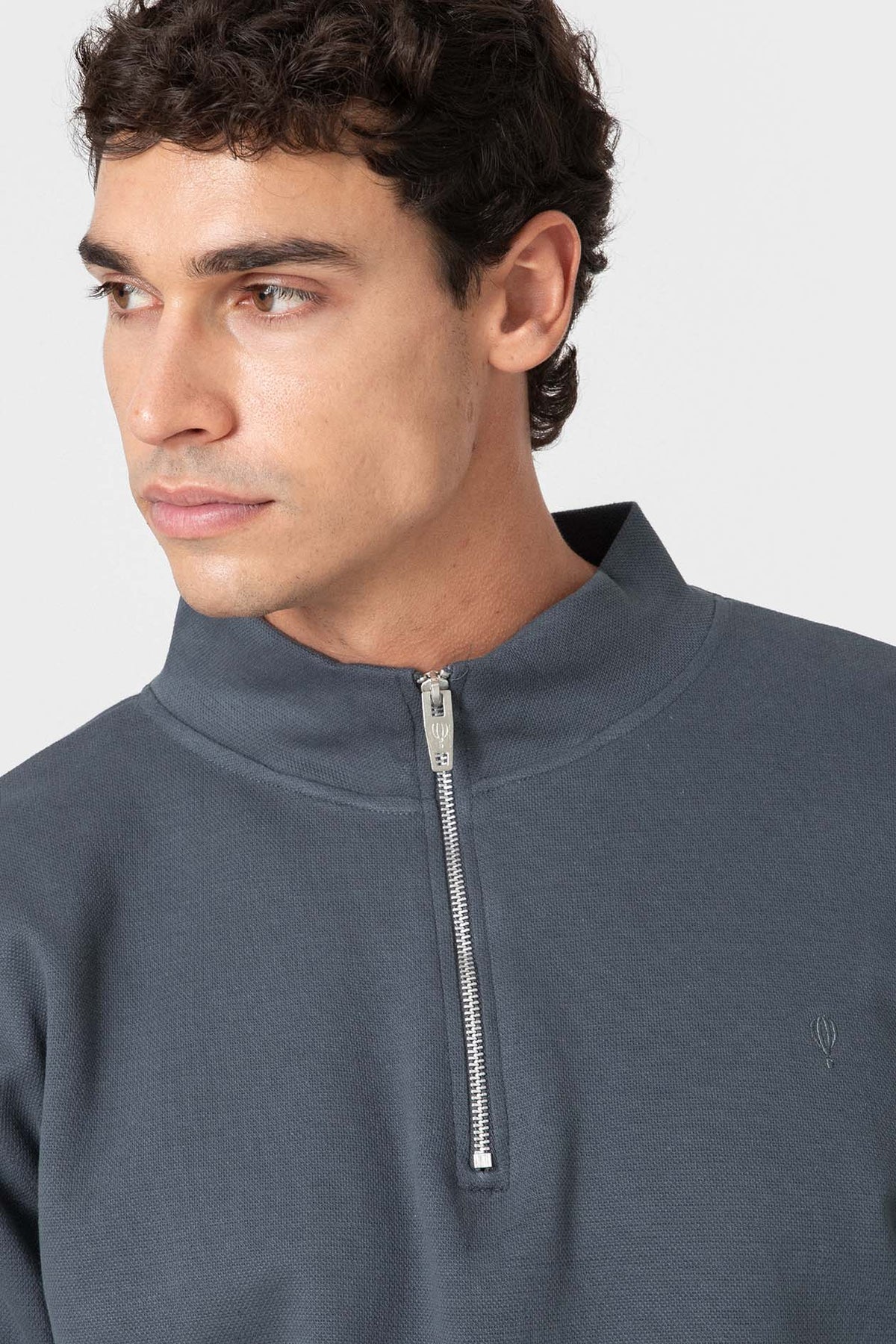 SUDADERA CREMALLERA AZUL