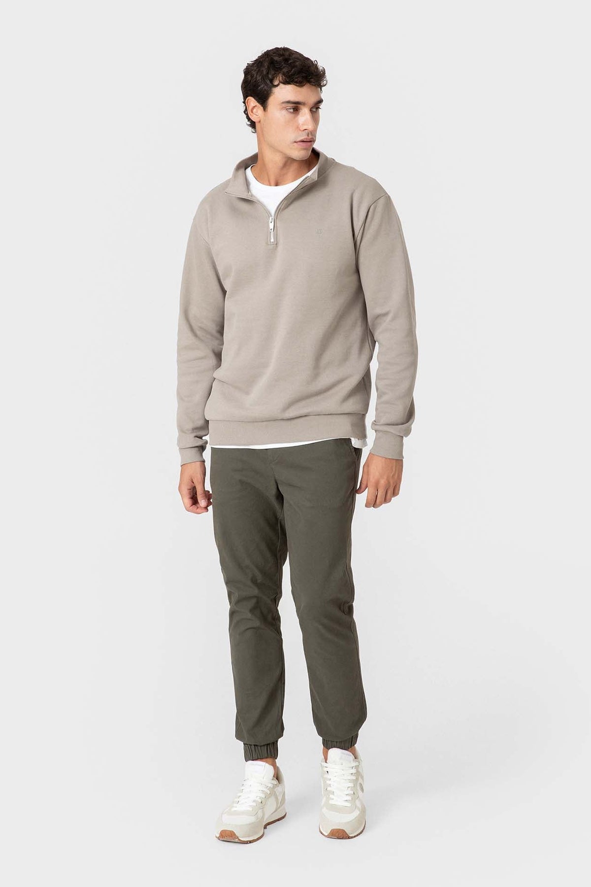 SUDADERA CREMALLERA BEIGE