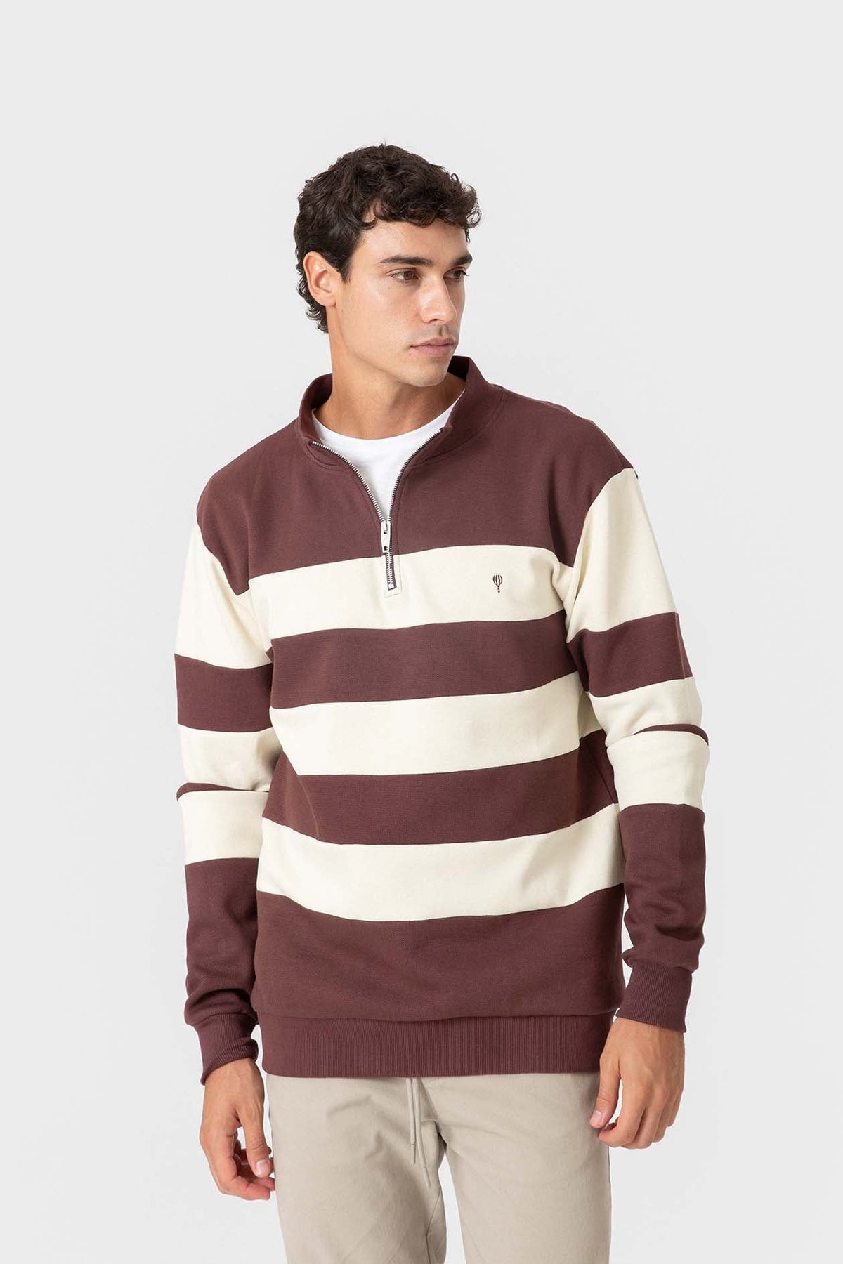 SUDADERA PANELADA CREMALLERA BURDEOS