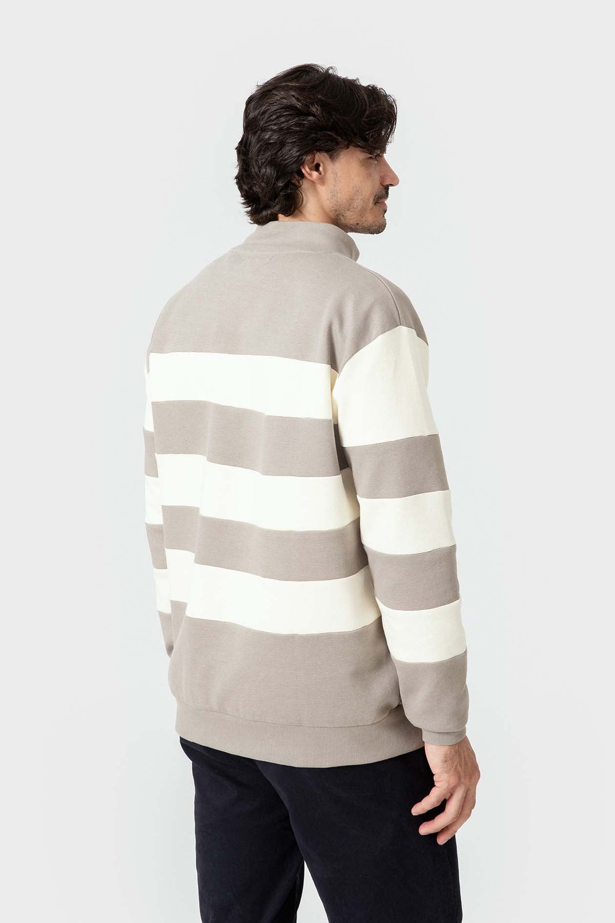 SUDADERA PANELADA CREMALLERA BEIGE