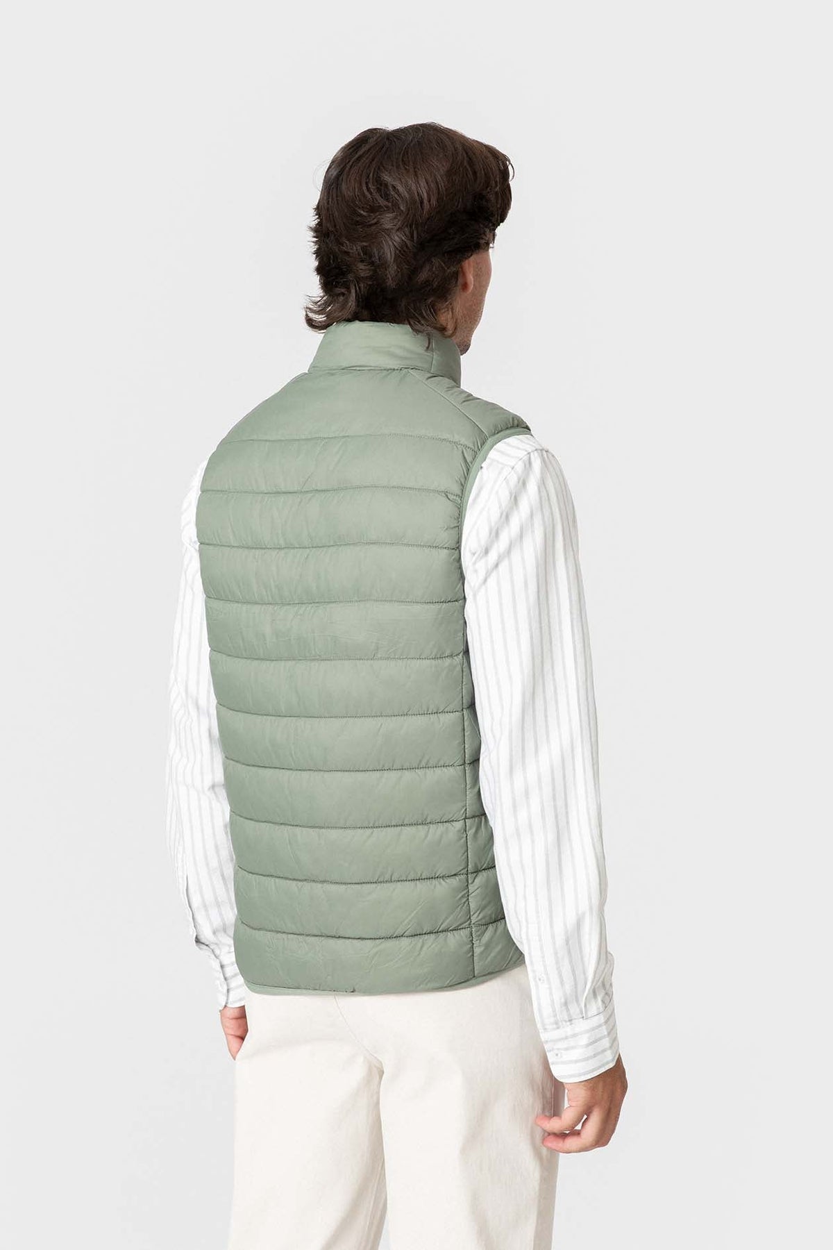 Chaleco acolchado verde con bolsillos de Celopman, imagen 4