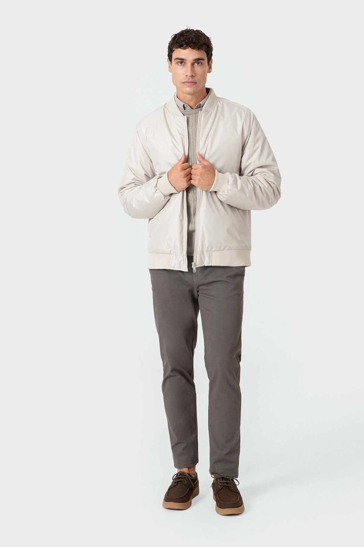 CAZADORA BOMBER BEIGE