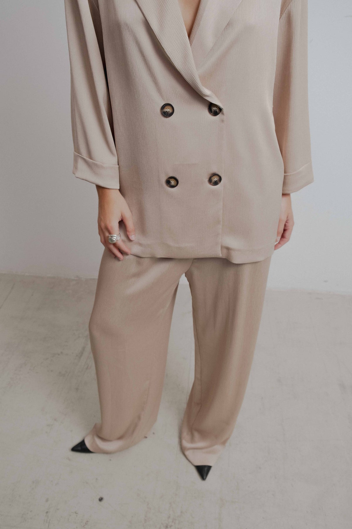 BLAZER SATINADA CRUZADA