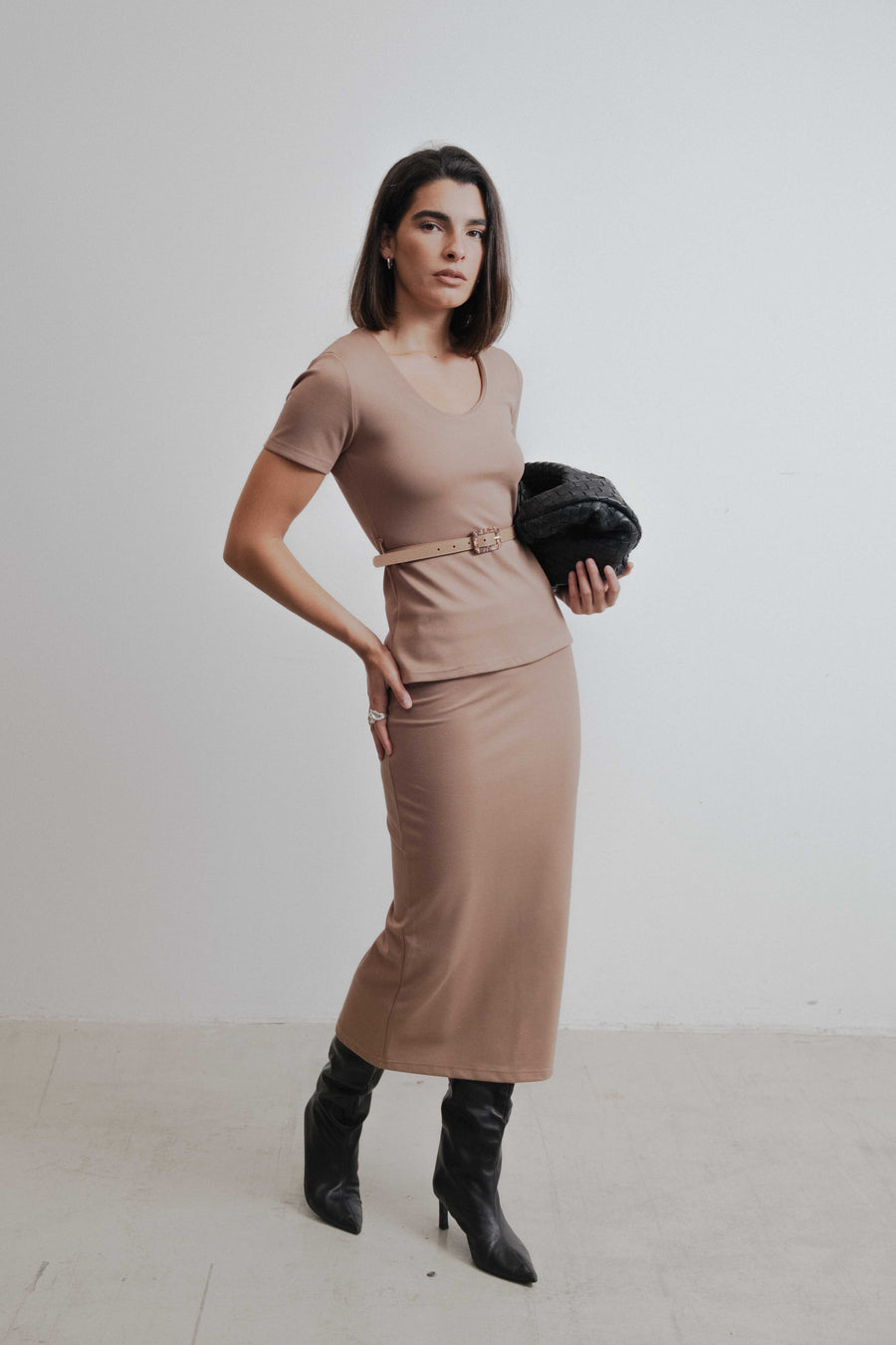 FALDA MIDI PUNTO