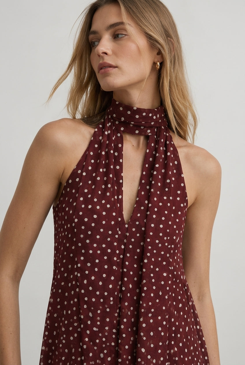 VESTIDO HALTER LUNARES LAZADA