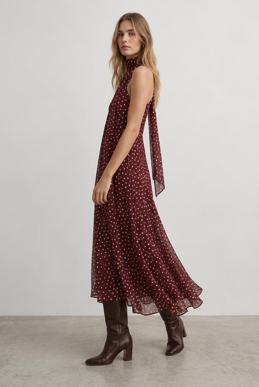 VESTIDO HALTER LUNARES LAZADA