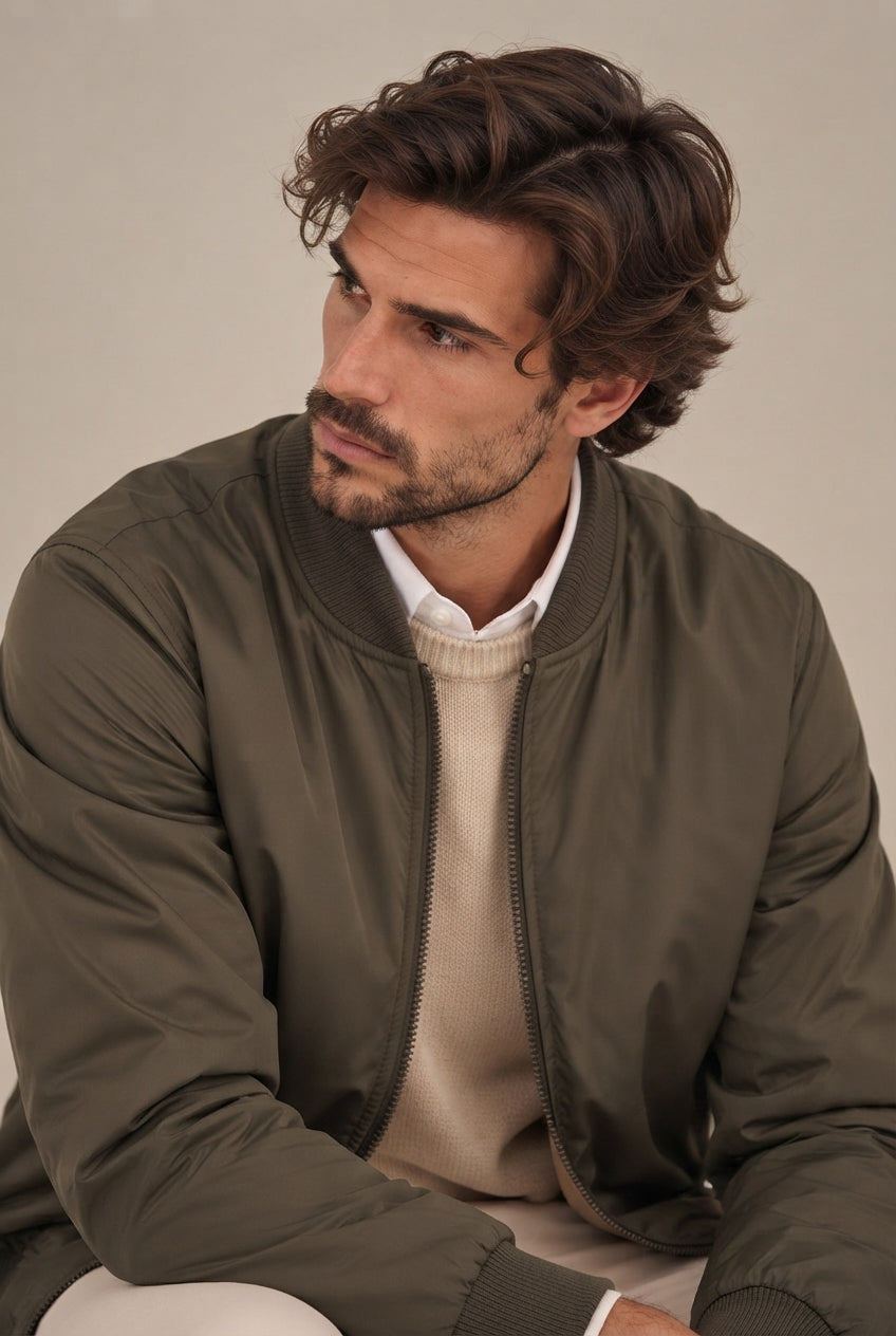 Cazadora bomber verde · vista 2