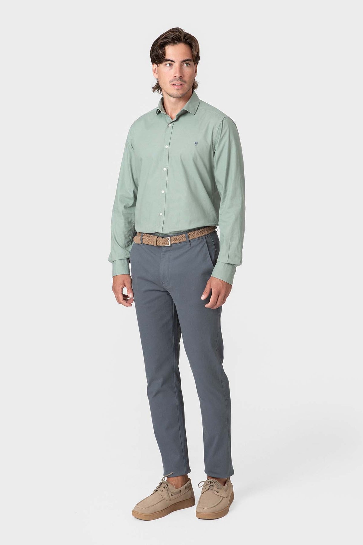 Pantalón chino básico slim marino · vista 3