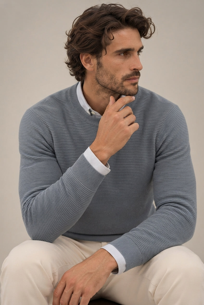 Jersey básico ottoman marino · vista 4