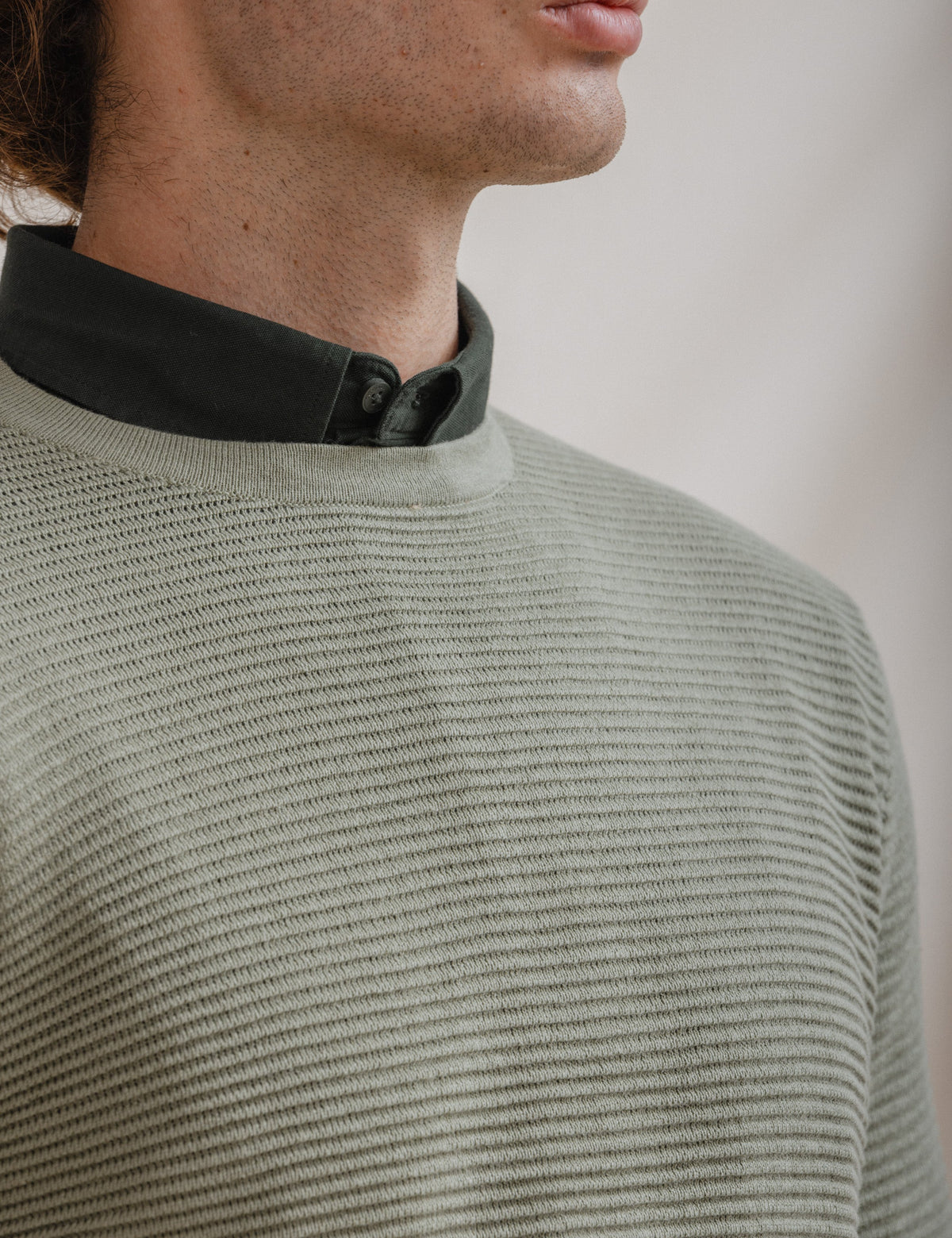 Jersey básico ottoman verde · vista 6