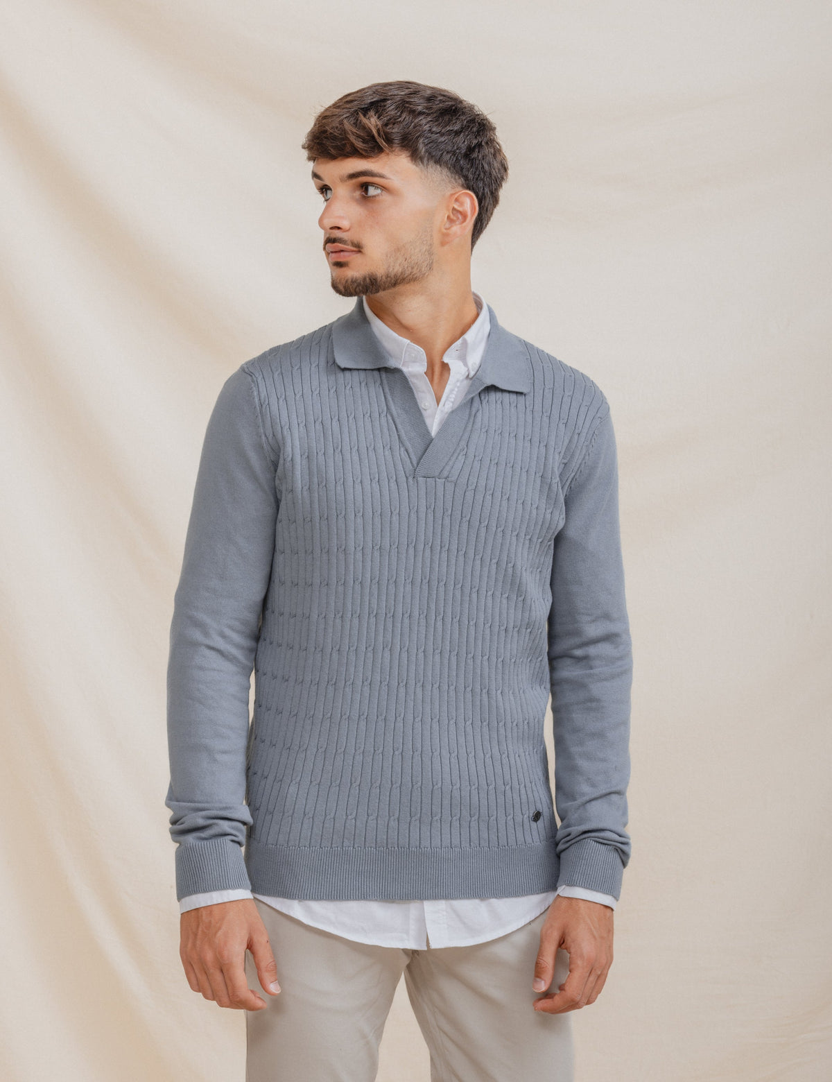 Jersey polo nudos celeste · vista 5